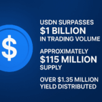 USDN, a yield-bearing stablecoin by Noble, surpasses $1B in trading volume with $115M supply, 30K holders, and $1.35M distributed in yield to date.