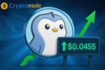 New ATH: PENGU hits $0.0455 as whale accumulation, ETF buzz, Korean trading, and Pudgy Penguins NFT activity drive strong meme‑token rally.
