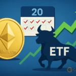Spot Ethereum ETFs see record 20-day inflow streak with $5.4B added, signaling rising investor confidence as Bitcoin ETF momentum slows