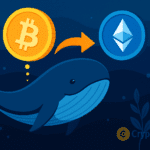 A dormant Bitcoin whale shifts $1.1B BTC and resumes massive ETH buying, fueling speculation as ETH gains momentum and BTC faces market pressure