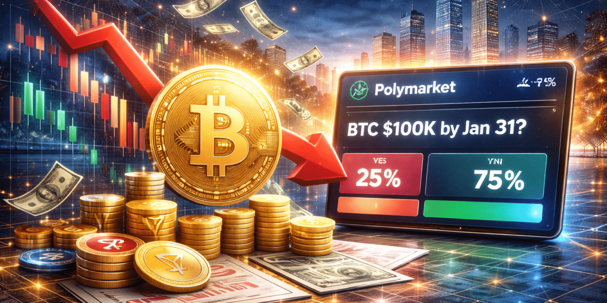 Polymarket Odds Suggest Waning Confidence Bitcoin Will Hit $100K in January